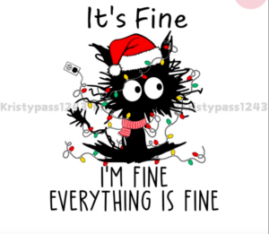 Its Fine Im Fine Everything Is Fine Png, Black Cat Png, Funny Cat Png